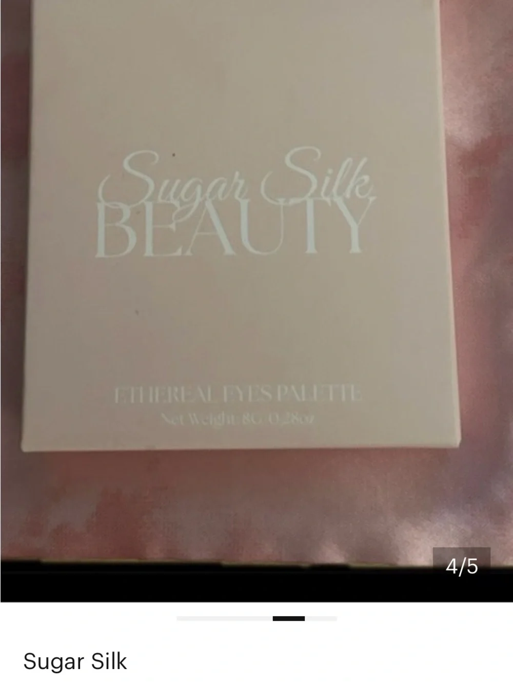 Eye Shadow Palette by Sugar Silk AND Pink Pearl Satin Bag ( 5 x 7) Brand New